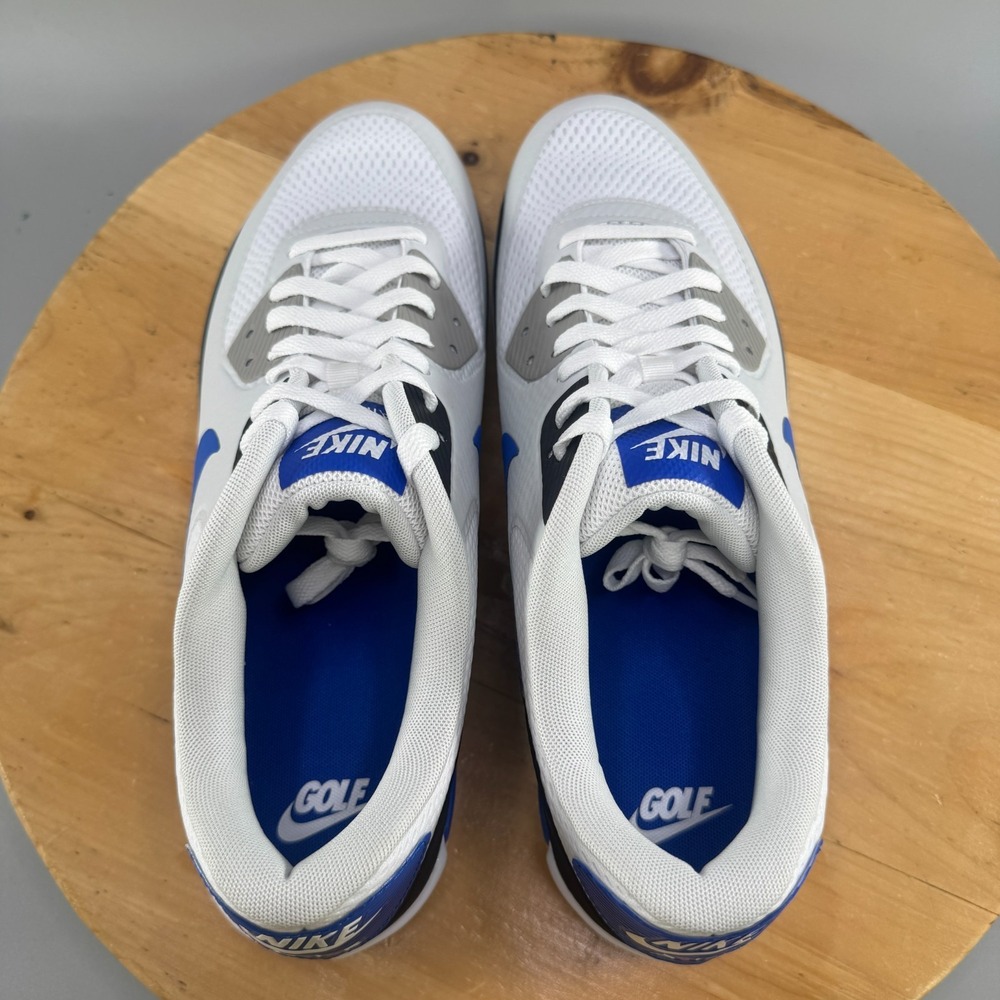 Nike Air Max 90 Golf Mens Size 14 Shoes White Royal Blue Spikeless DX5999-141 - Picture 5 of 9